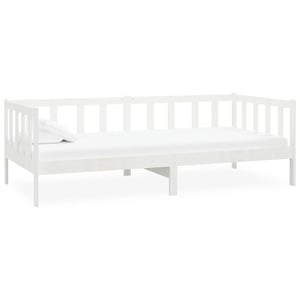 

vidaXL Day Bed White Solid Pinewood 90x200 cm