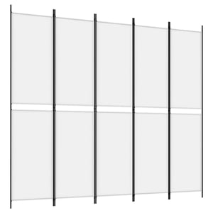 

vidaXL 5-Panel Room Divider White 250x220 cm Fabric