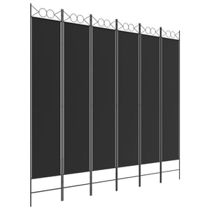 

vidaXL 6-Panel Room Divider Black 240x220 cm Fabric