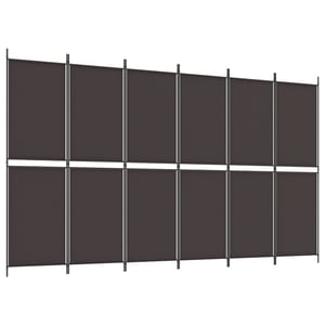 

vidaXL 6-Panel Room Divider Brown 300x180 cm Fabric