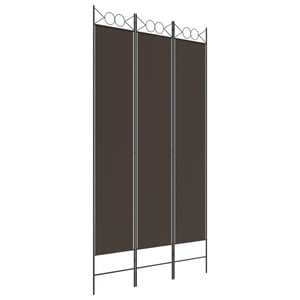 

vidaXL 3-Panel Room Divider Brown 120x220 cm Fabric