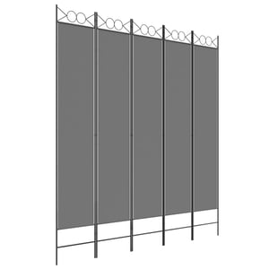 

vidaXL 5-Panel Room Divider Anthracite 200x220 cm Fabric