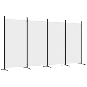 

vidaXL 4-Panel Room Divider White 346x180 cm Fabric