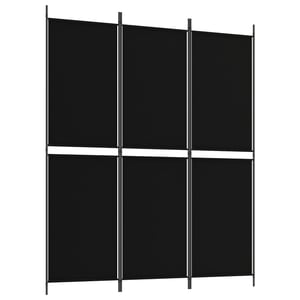 

vidaXL 3-Panel Room Divider Black 150x180 cm Fabric