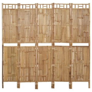 

vidaXL 5-Panel Room Divider Bamboo 200x180 cm