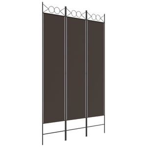 

vidaXL 3-Panel Room Divider Brown 120x200 cm Fabric