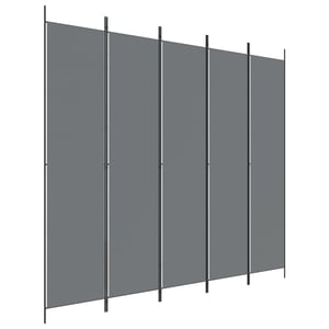 

vidaXL 5-Panel Room Divider Anthracite 250x220 cm Fabric