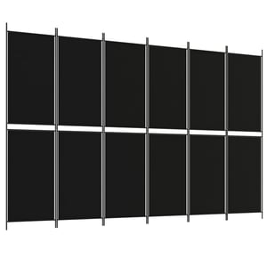 

vidaXL 6-Panel Room Divider Black 300x200 cm Fabric