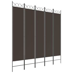 

vidaXL 5-Panel Room Divider Brown 200x200 cm Fabric