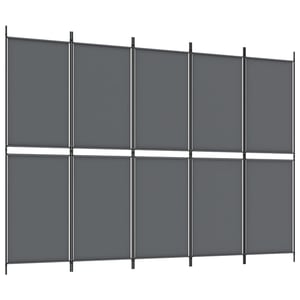 

vidaXL 5-Panel Room Divider Anthracite 250x180 cm Fabric