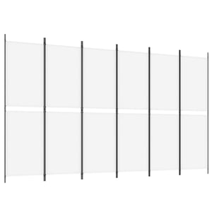 

vidaXL 6-Panel Room Divider White 300x180 cm Fabric