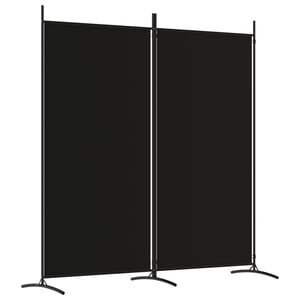 

vidaXL 2-Panel Room Divider Black 175x180 cm Fabric