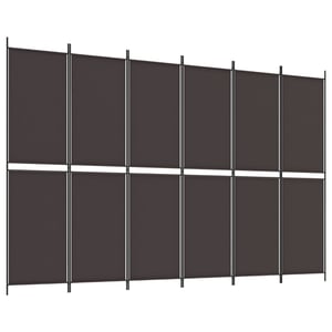 

vidaXL 6-Panel Room Divider Brown 300x200 cm Fabric