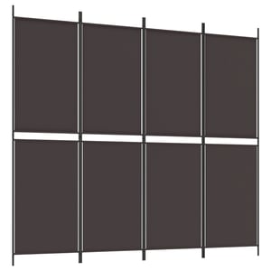 

vidaXL 4-Panel Room Divider Brown 200x180 cm Fabric