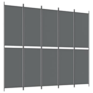 

vidaXL 5-Panel Room Divider Anthracite 250x220 cm Fabric