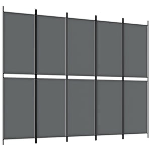 

vidaXL 5-Panel Room Divider Anthracite 250x200 cm Fabric