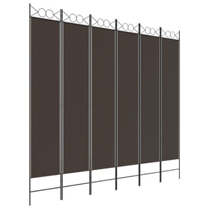 

vidaXL 6-Panel Room Divider Brown 240x220 cm Fabric