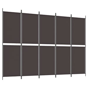 

vidaXL 5-Panel Room Divider Brown 250x180 cm Fabric