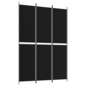 

vidaXL 3-Panel Room Divider Black 150x220 cm Fabric