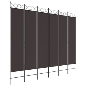 

vidaXL 6-Panel Room Divider Brown 240x200 cm Fabric