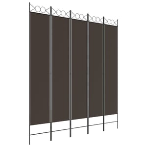 

vidaXL 5-Panel Room Divider Brown 200x220 cm Fabric