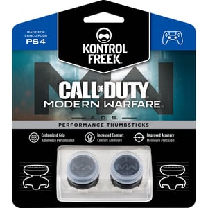 KontrolFreek Call of Duty Modern Warfare Performance Thumbsticks for PlayStation 4 (PS4), 2 Mid-Rise, Convex - Blue/Black