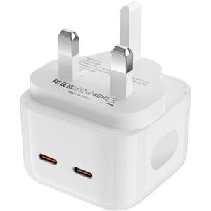 

Maxguard Veloce Series Dual USB-C Wall Charger White