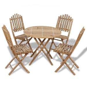 

vidaXL 5 Piece Folding Outdoor Dining Set Bamboo