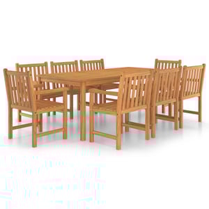 

vidaXL 9 Piece Garden Dining Set Solid Teak Wood