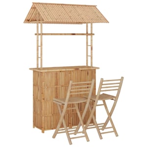 

vidaXL 3 Piece Bar Set Bamboo