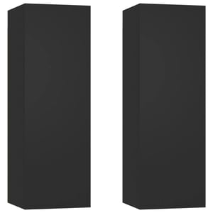 

vidaXL TV Cabinets 2 pcs Black 30.5x30x90 cm Engineered Wood