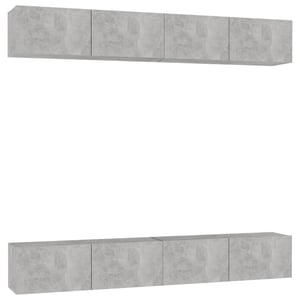 

vidaXL TV Cabinets 4 pcs Concrete Grey 100x30x30 cm Engineered Wood