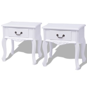 

vidaXL Bedside Cabinets 2 pcs MDF White