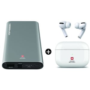 

Swiss Military SM-TWS-VICTOR1-WHI Earbuds White + Chandoline Power Bank Silver