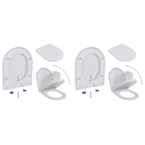 

vidaXL Toilet Seats with Soft Close Lids 2 pcs Plastic White