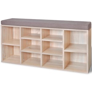 

vidaXL Shoe Storage Bench 10 Compartments Oak Colour