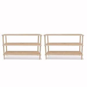 

vidaXL 3-Tier Shoe Racks 2 pcs Solid Fir Wood