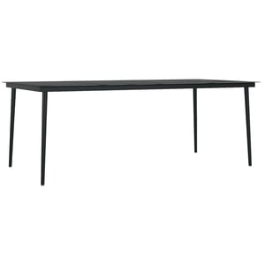 

vidaXL Garden Dining Table Black 200x100x74 cm Steel and Glass