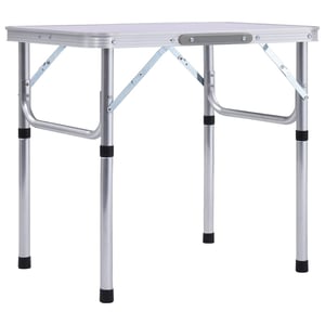 

vidaXL Folding Camping Table White Aluminium 60x45 cm