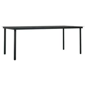 

vidaXL Garden Dining Table Black 200x100x74 cm Steel and Glass