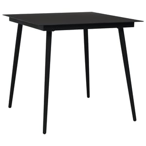 

vidaXL Garden Dining Table Black 80x80x74 cm Steel and Glass