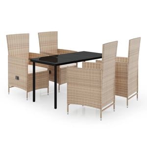 

vidaXL 5 Piece Garden Dining Set with Cushions Beige