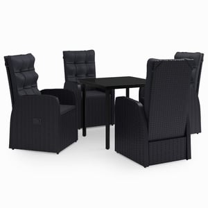 

vidaXL 5 Piece Garden Dining Set with Cushions Black