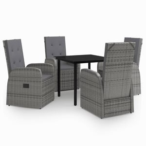 

vidaXL 5 Piece Garden Dining Set with Cushions Grey