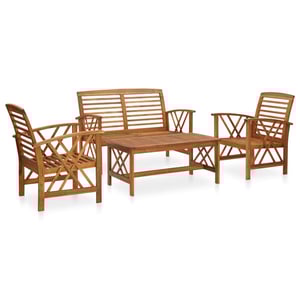

vidaXL 4 Piece Garden Lounge Set Solid Acacia Wood