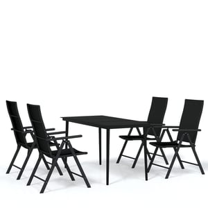 

vidaXL 5 Piece Garden Dining Set Black