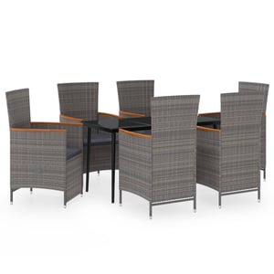 

vidaXL 7 Piece Garden Dining Set with Cushions Grey