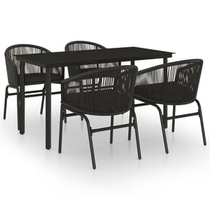 

vidaXL 5 Piece Garden Dining Set Black