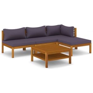 

vidaXL 5 Piece Garden Lounge Set with Cushion Solid Acacia Wood
