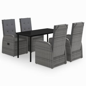 

vidaXL 5 Piece Garden Dining Set with Cushions Grey